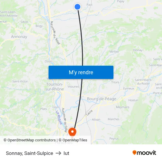 Sonnay, Saint-Sulpice to Iut map