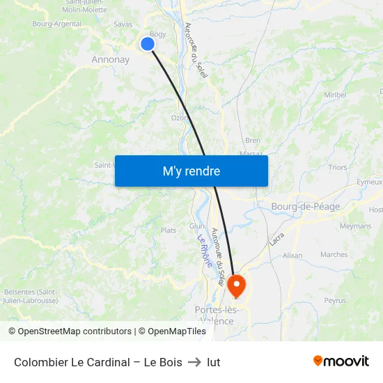 Colombier Le Cardinal – Le Bois to Iut map