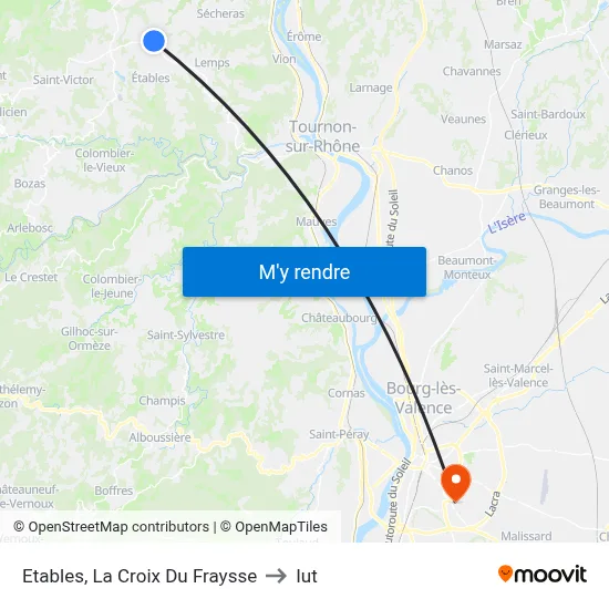 Etables, La Croix Du Fraysse to Iut map