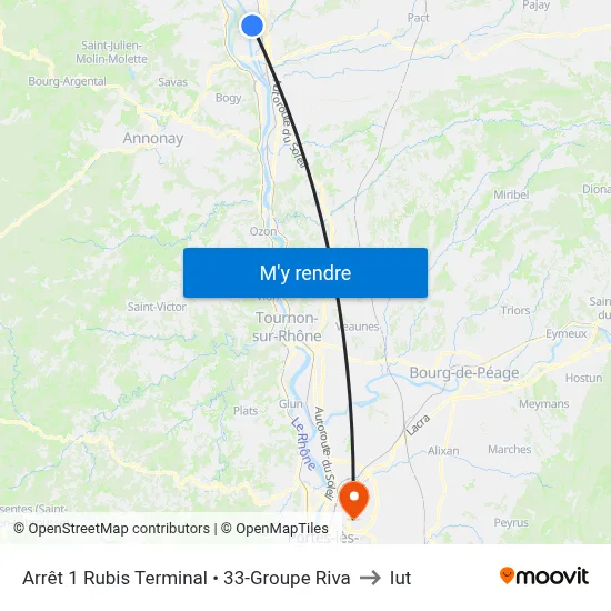 Arrêt 1 Rubis Terminal • 33-Groupe Riva to Iut map