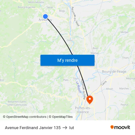 Avenue Ferdinand Janvier 135 to Iut map