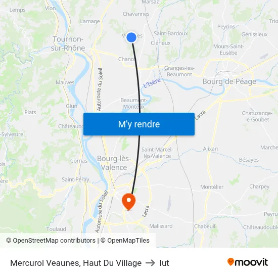 Mercurol Veaunes, Haut Du Village to Iut map