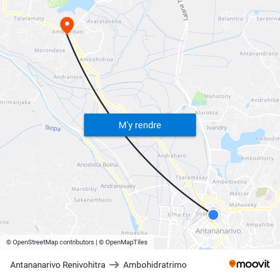 Antananarivo Renivohitra to Ambohidratrimo map