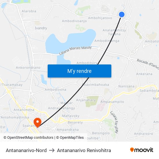 Antananarivo-Nord to Antananarivo Renivohitra map