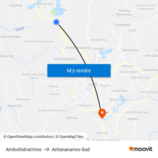 Ambohidratrimo to Antananarivo-Sud map