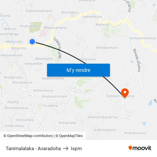 Tanimalalaka - Avaradoha to Ispm map