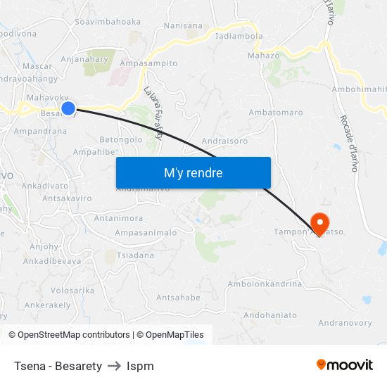Tsena - Besarety to Ispm map
