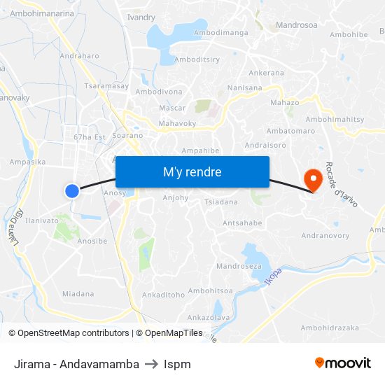 Jirama - Andavamamba to Ispm map