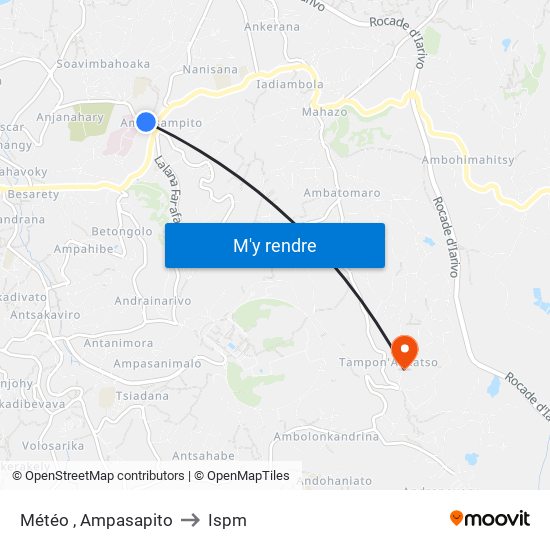 Météo , Ampasapito to Ispm map