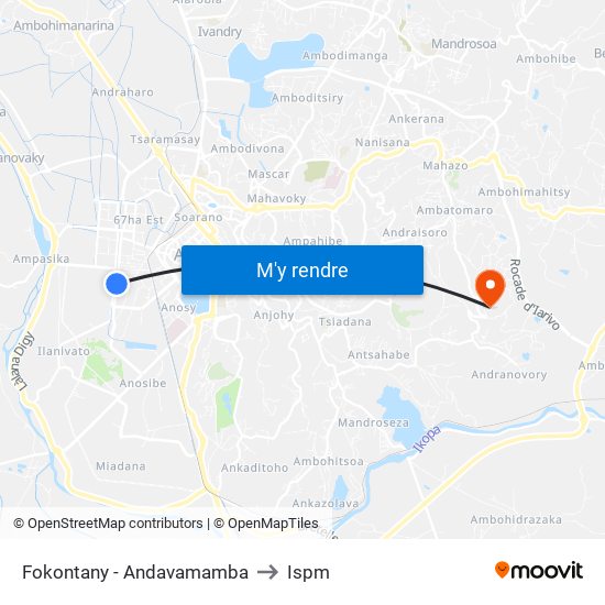 Fokontany - Andavamamba to Ispm map