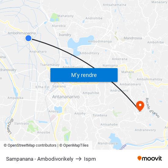 Sampanana - Ambodivorikely to Ispm map