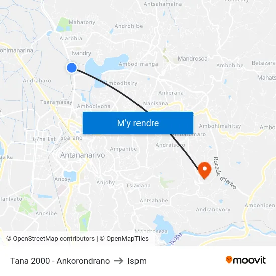Tana 2000 - Ankorondrano to Ispm map