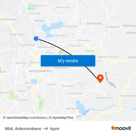 Midi, Ankorondrano to Ispm map