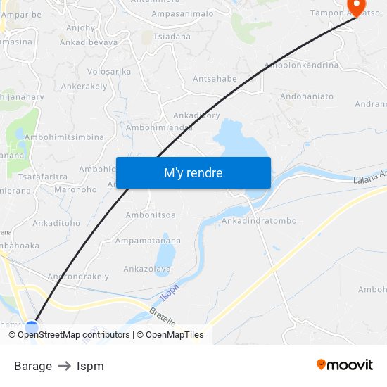 Barage to Ispm map