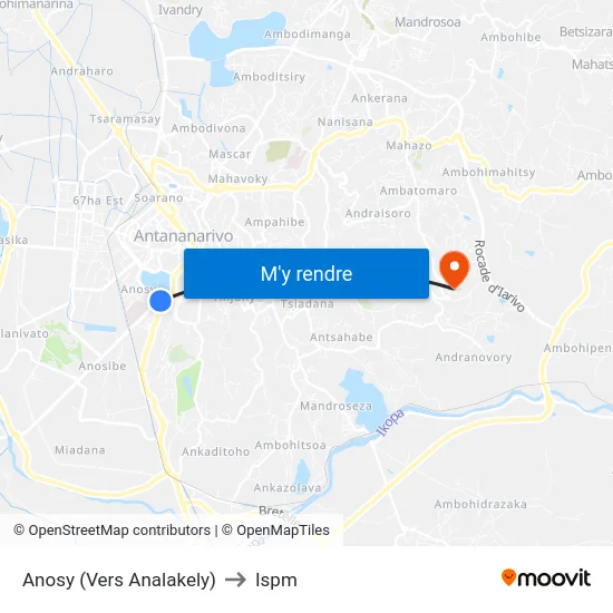 Anosy (Vers Analakely) to Ispm map