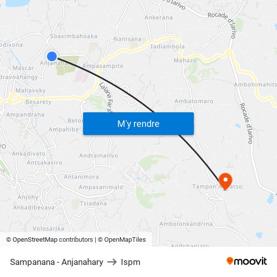 Sampanana - Anjanahary to Ispm map