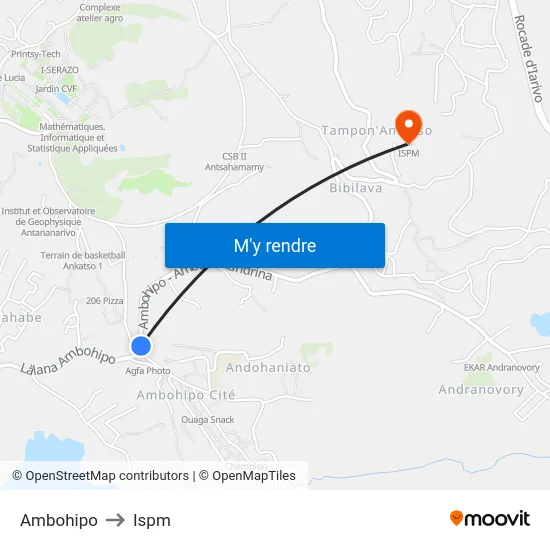 Ambohipo to Ispm map