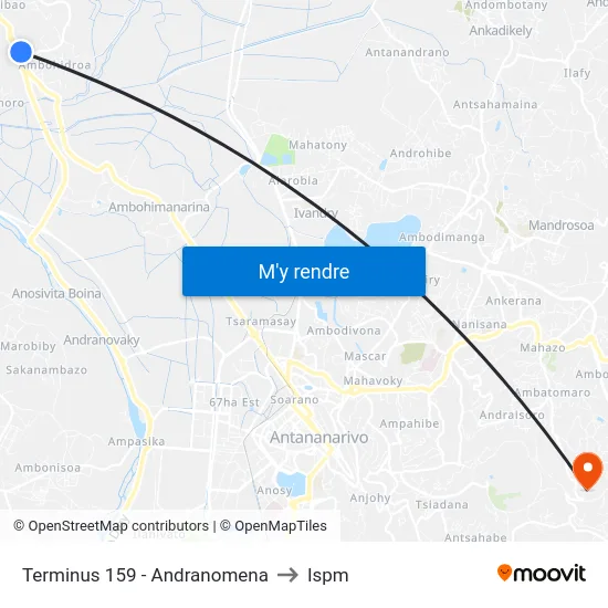 Terminus 159 - Andranomena to Ispm map