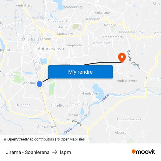 Jirama - Soanierana to Ispm map