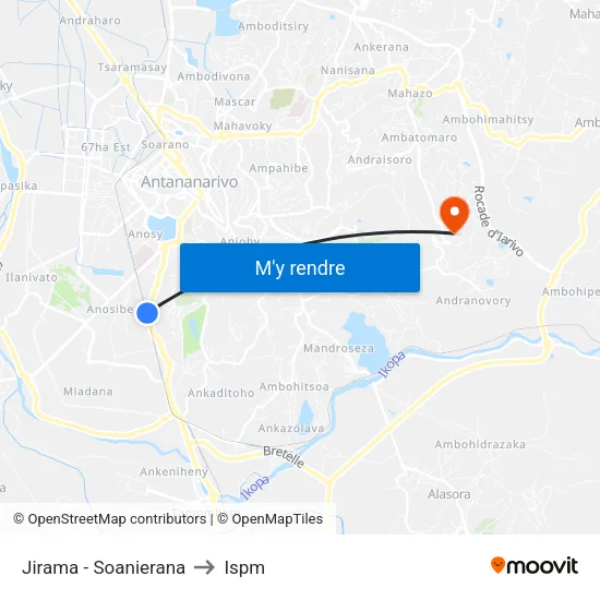 Jirama - Soanierana to Ispm map