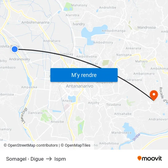 Somagel - Digue to Ispm map