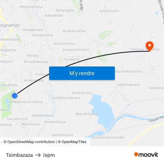 Tsimbazaza to Ispm map