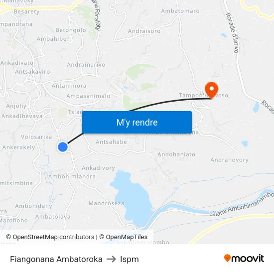 Fiangonana Ambatoroka to Ispm map