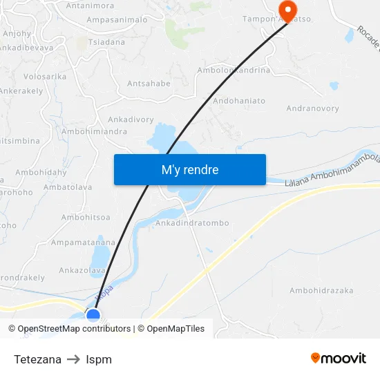 Tetezana to Ispm map