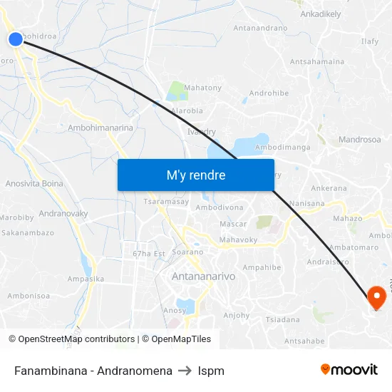 Fanambinana - Andranomena to Ispm map