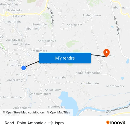 Rond - Point Ambanidia to Ispm map