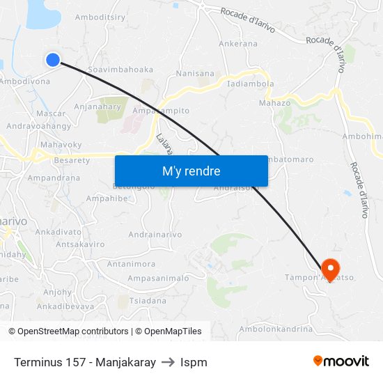 Terminus 157 - Manjakaray to Ispm map
