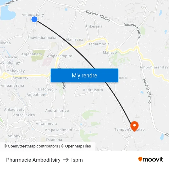 Pharmacie Amboditsiry to Ispm map