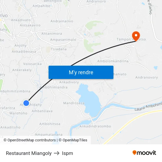 Restaurant Miangoly to Ispm map