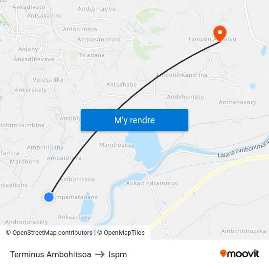 Terminus Ambohitsoa to Ispm map