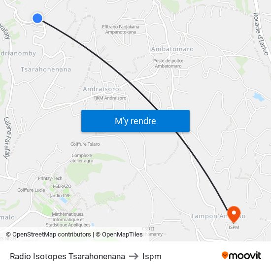 Radio Isotopes Tsarahonenana to Ispm map