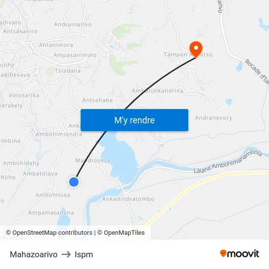 Mahazoarivo to Ispm map