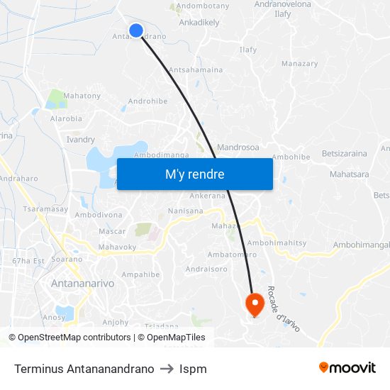 Terminus Antananandrano to Ispm map