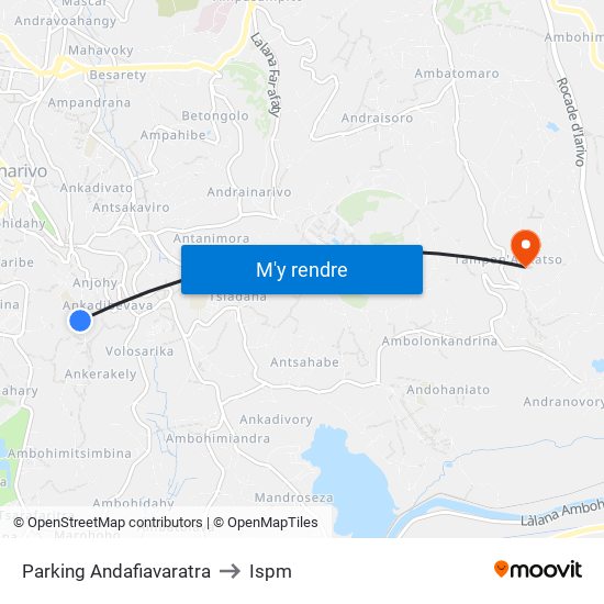Parking Andafiavaratra to Ispm map