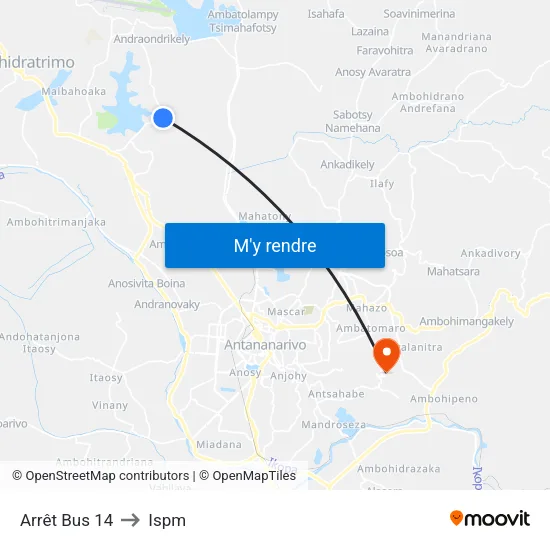Arrêt Bus 14 to Ispm map