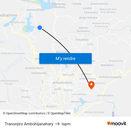 Tranonjiro Ambohijanahary to Ispm map