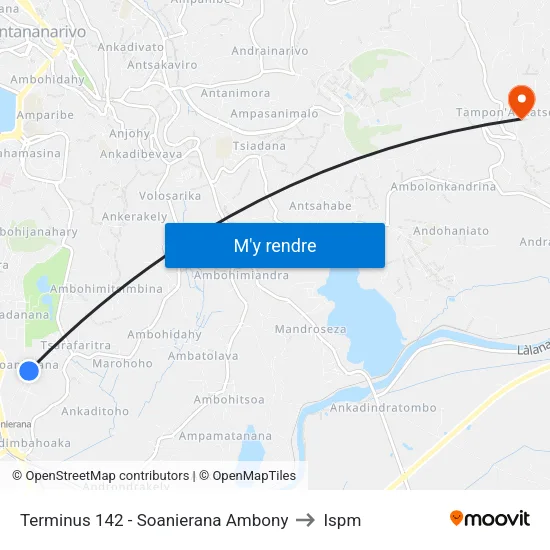 Terminus 142 - Soanierana Ambony to Ispm map