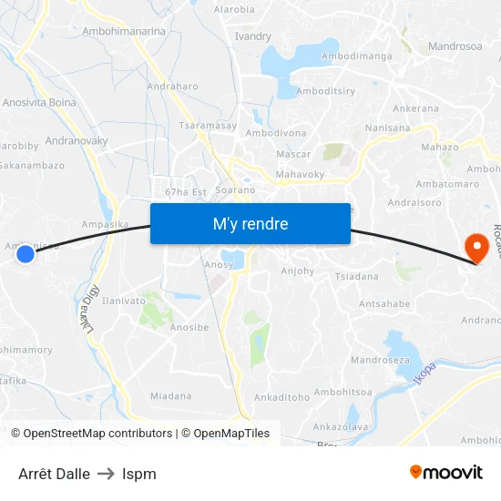 Arrêt Dalle to Ispm map