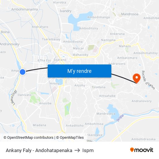 Ankany Faly - Andohatapenaka to Ispm map