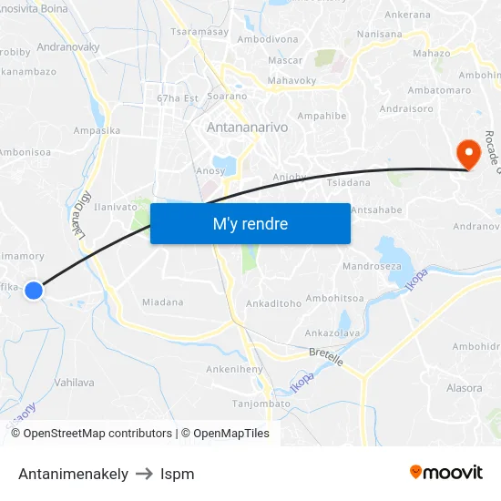 Antanimenakely to Ispm map