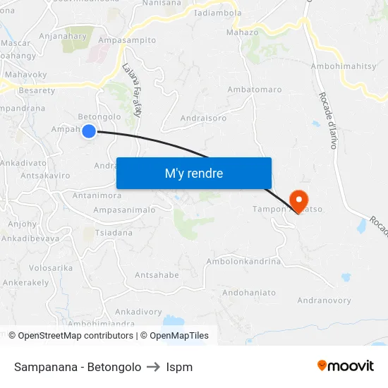Sampanana - Betongolo to Ispm map