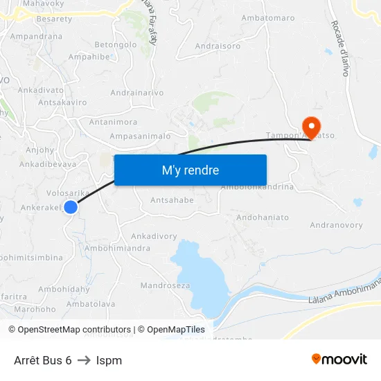 Arrêt Bus 6 to Ispm map