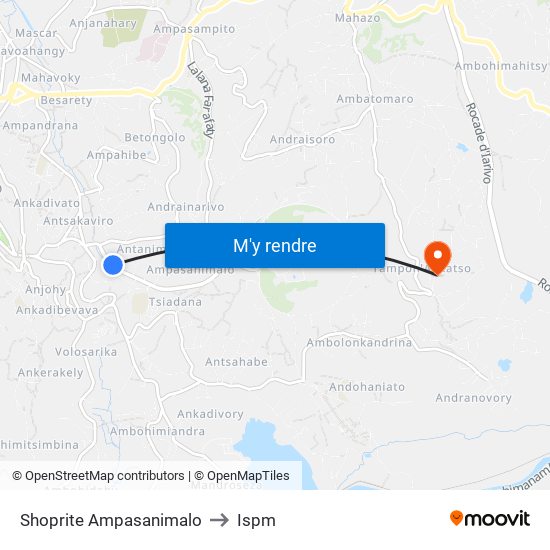 Shoprite Ampasanimalo to Ispm map