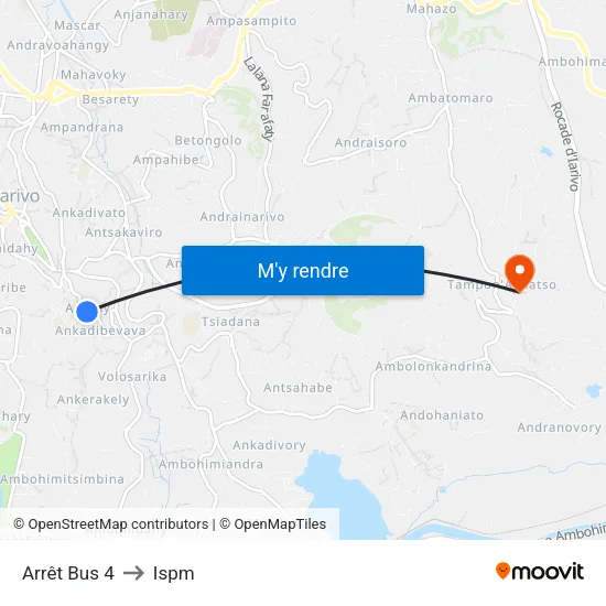 Arrêt Bus 4 to Ispm map