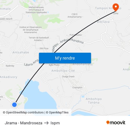 Jirama - Mandroseza to Ispm map