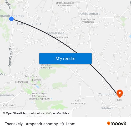 Tsenakely - Ampandrianomby to Ispm map